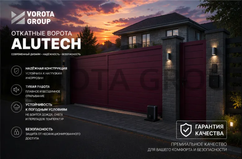 Откатные ворота Alutech Prestige (выс. х  шир.) 1210 * 2000