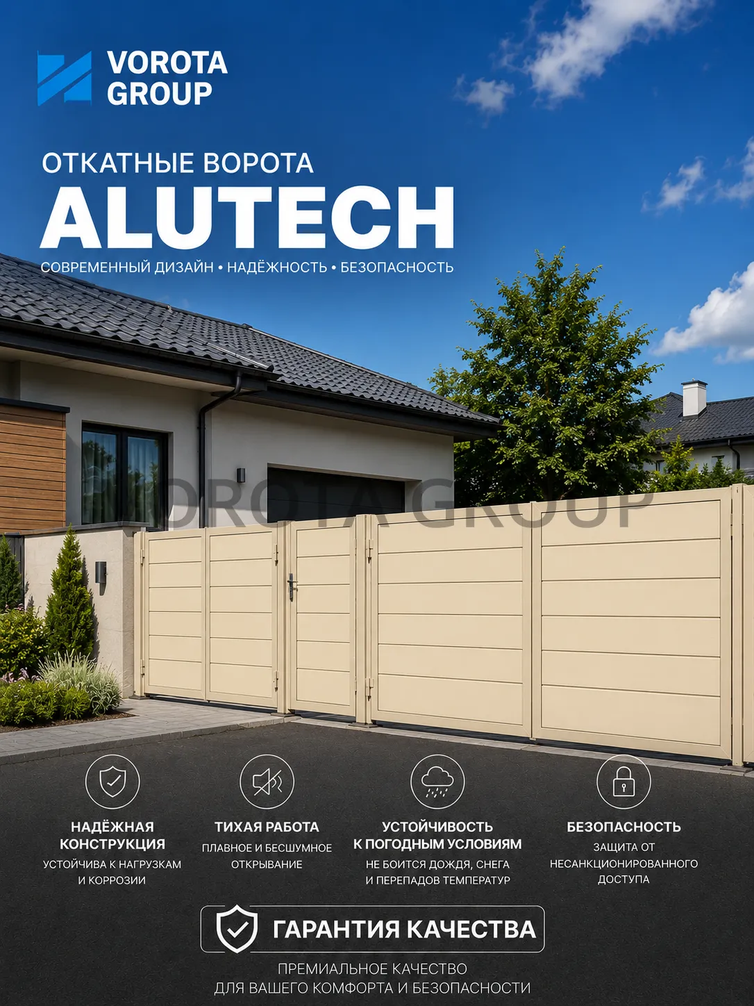 Откатные ворота Alutech Prestige (выс. х  шир.) 2085*2625