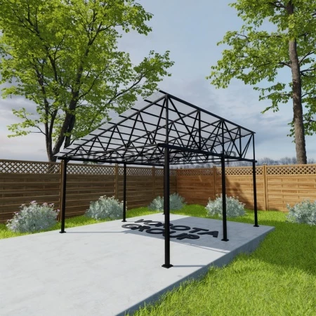 Треугольный навес белого цвета, сотовый поликарбонат 4500*16000